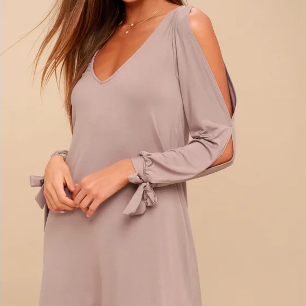 Lulus Glory of Love Taupe Shift Dress- XS